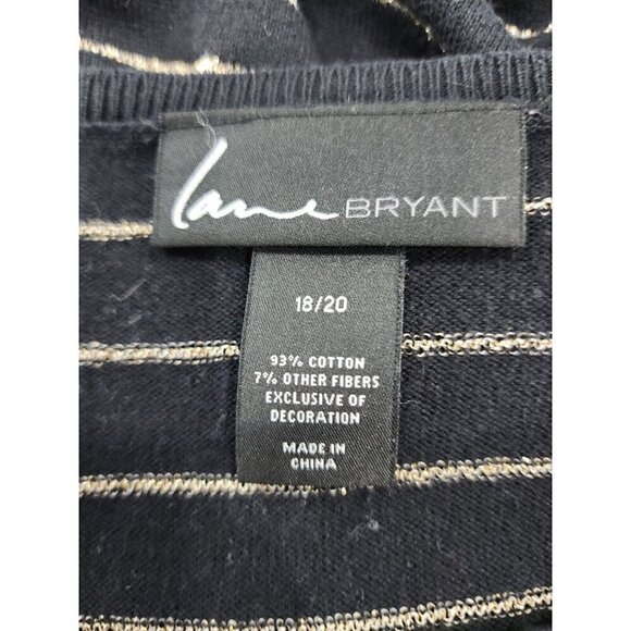 Lane Bryant Womens Embellished Black Gold Metallic Pullover Tunic Sweater 18 20 - Picture 7 of 8